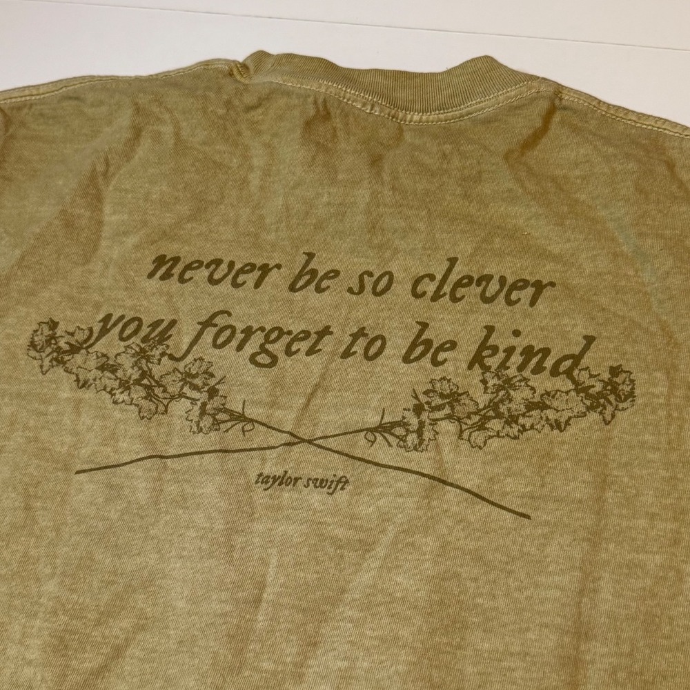 Taylor Swift Evermore Marjorie Lyrics T-Shirt Tan Mineral Wash Floral Size M - Picture 5 of 8